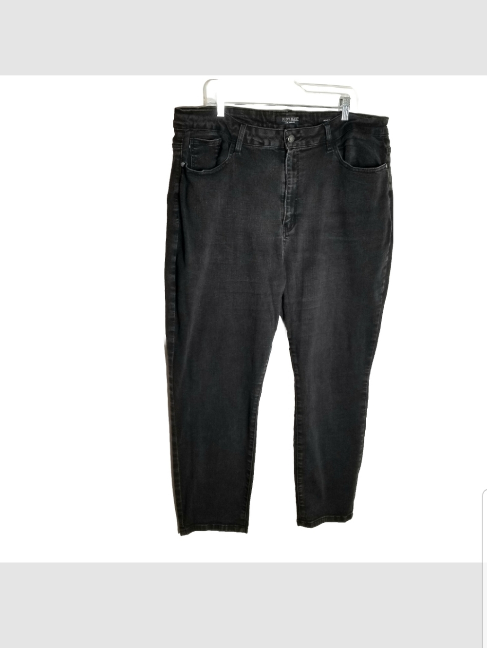 Judy Blue Boyfriend Jeans Women's Size 24W High Rise Stretch Black Denim 40x28